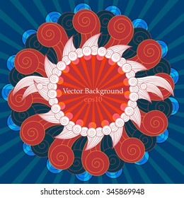 Vector shield background in ethnic style