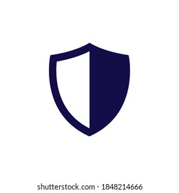 Vector shield blue icon. Shielding security symbol isolated on white. Vector protector sign.
