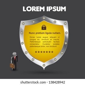 Vector Shield  for business concepts with  icons / can use for info-graphic / loop business report or plan / modern template / education template / business brochure /  system diagram