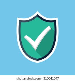 Vector Shield With Check Mark Icon