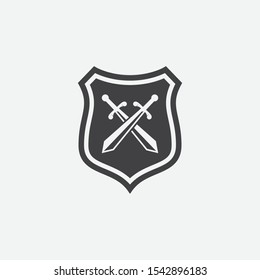 Crossed swords icon on white Royalty Free Vector Image