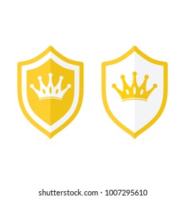 Vector shield with crown. Shield icon