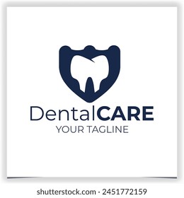 Vector shield dental logo design template