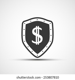 Vector shield with a shield and a dollar sign.