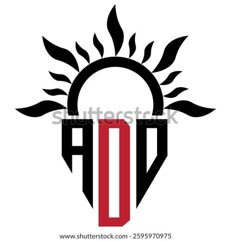Vector shield emblem ADD Logo with abstract fire design elements