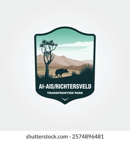 vector of Shield featuring AiAisRichtersveld Transfrontier Park and hyena