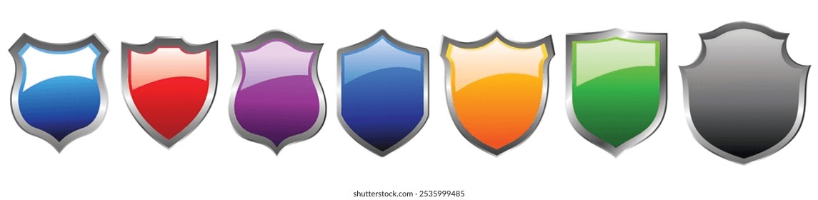 Vector Shield in flat style. Set of Shield icons vector illustration