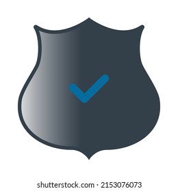 Vector shield icon, shield and checklist icon isolated with white background, suitable used for protection, computer, business, and etc