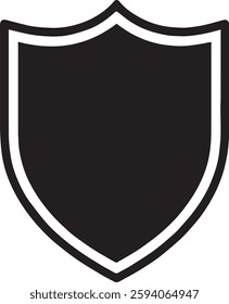 Vector shield icon design with metal frame and silver emblem for protection and security vector art