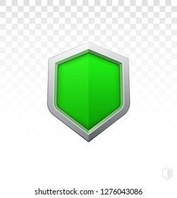 Vector shield icon. Green shield. Security vector icon. Protection icon. Shield vector icon. Safety system. Protection activated. Active safety.