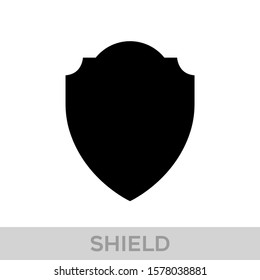 Vector Shield icon. Heraldic shields, security black labels. Knight award, medieval royal vintage badges isolated vector. Protect shape arms silhouette elements set.