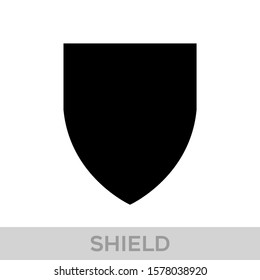 Vector Shield icon. Heraldic shields, security black labels. Knight award, medieval royal vintage badges isolated vector. Protect shape arms silhouette elements set.