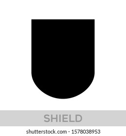 Vector Shield icon. Heraldic shields, security black labels. Knight award, medieval royal vintage badges isolated vector. Protect shape arms silhouette elements set.