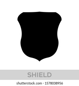 Vector Shield icon. Heraldic shields, security black labels. Knight award, medieval royal vintage badges isolated vector. Protect shape arms silhouette elements set.