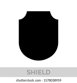Vector Shield icon. Heraldic shields, security black labels. Knight award, medieval royal vintage badges isolated vector. Protect shape arms silhouette elements set.