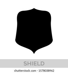 Vector Shield icon. Heraldic shields, security black labels. Knight award, medieval royal vintage badges isolated vector. Protect shape arms silhouette elements set.