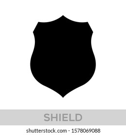 Vector Shield icon. Heraldic shields, security black labels. Knight award, medieval royal vintage badges isolated vector. Protect shape arms silhouette elements set.