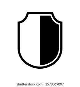 Vector Shield icon. Heraldic shields, security black labels. Knight award, medieval royal vintage badges isolated vector. Protect shape arms silhouette elements set.