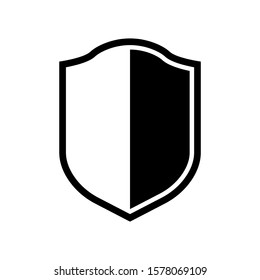 Vector Shield icon. Heraldic shields, security black labels. Knight award, medieval royal vintage badges isolated vector. Protect shape arms silhouette elements set.
