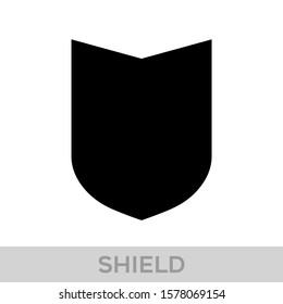 Vector Shield icon. Heraldic shields, security black labels. Knight award, medieval royal vintage badges isolated vector. Protect shape arms silhouette elements set.