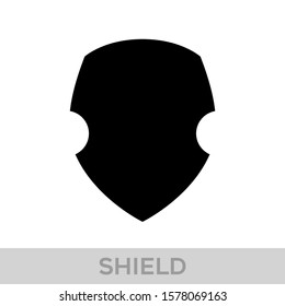 Vector Shield icon. Heraldic shields, security black labels. Knight award, medieval royal vintage badges isolated vector. Protect shape arms silhouette elements set.