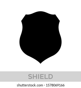 Vector Shield icon. Heraldic shields, security black labels. Knight award, medieval royal vintage badges isolated vector. Protect shape arms silhouette elements set.