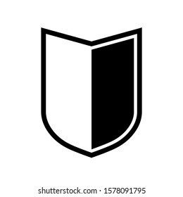 Vector Shield icon. Heraldic shields, security black labels. Knight award, medieval royal vintage badges isolated vector. Protect shape arms silhouette elements set.