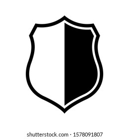 Vector Shield icon. Heraldic shields, security black labels. Knight award, medieval royal vintage badges isolated vector. Protect shape arms silhouette elements set.