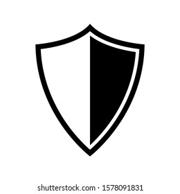 Vector Shield icon. Heraldic shields, security black labels. Knight award, medieval royal vintage badges isolated vector. Protect shape arms silhouette elements set.