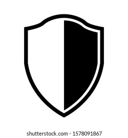 Vector Shield icon. Heraldic shields, security black labels. Knight award, medieval royal vintage badges isolated vector. Protect shape arms silhouette elements set.