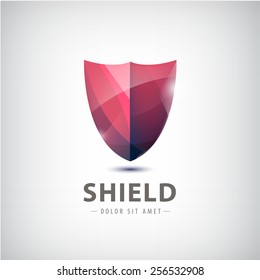 vector shield icon, logo isolated