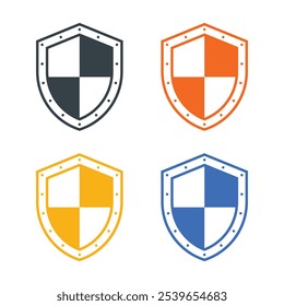 Vector Shield Icon In Multiple Color