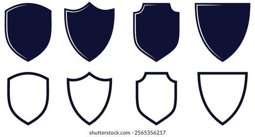 Vector shield icon.  Protect shapes silhouette. Vector illustration design eps 10