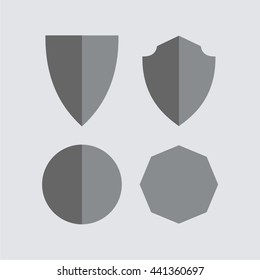 Vector shield icon set.