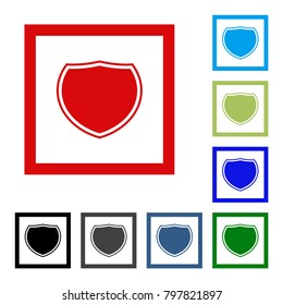 Vector shield icon. Set color icons for website.