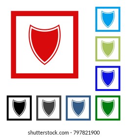 Vector shield icon. Set color icons for website.