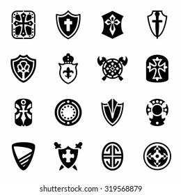 Vector Shield icon set on white background