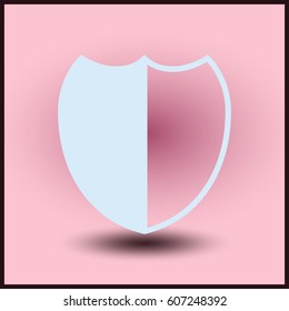 Vector shield icon. web design style