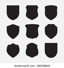 Vector Shield Icons Set On Grey Background
