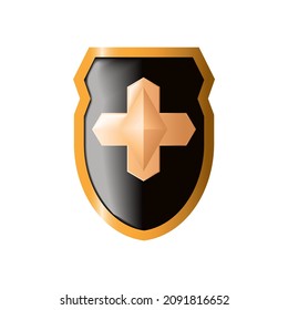 vector shield, illustration of shield isolated white background, suitble used for game, protection, healt, security, guard, and etc