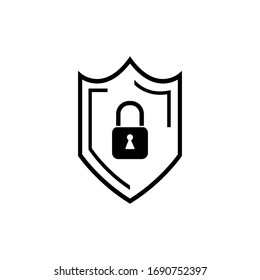 vector shield lock Icon on white. Vector