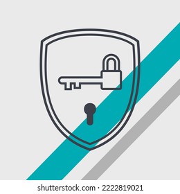 vector of shield lock and key. can be used for icon defend, security