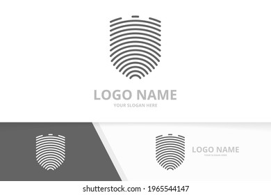 Vector shield logotype design. Security protection logo template.