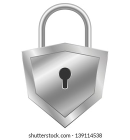 Vector shield padlock