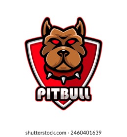 Vektorgrafik Schild Pitbull Hundelogo