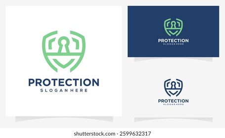 Vector shield protection with letter H icon symbols. Abstract security and initial logo design ideas.	

