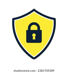 Icono amarillo de protección de protección de vectores en ilustración vectorial de estilo plano