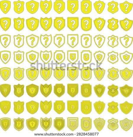 Vector Shield with question mark designs  and with yellow flat color 