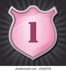 Vector shield with reflection - crest - one