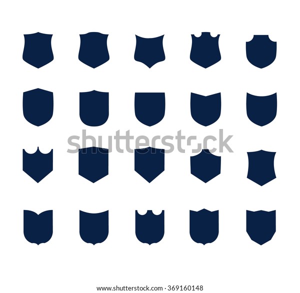 Vector De Stock (libre De Regalías) Sobre Conjunto De Escudos De ...